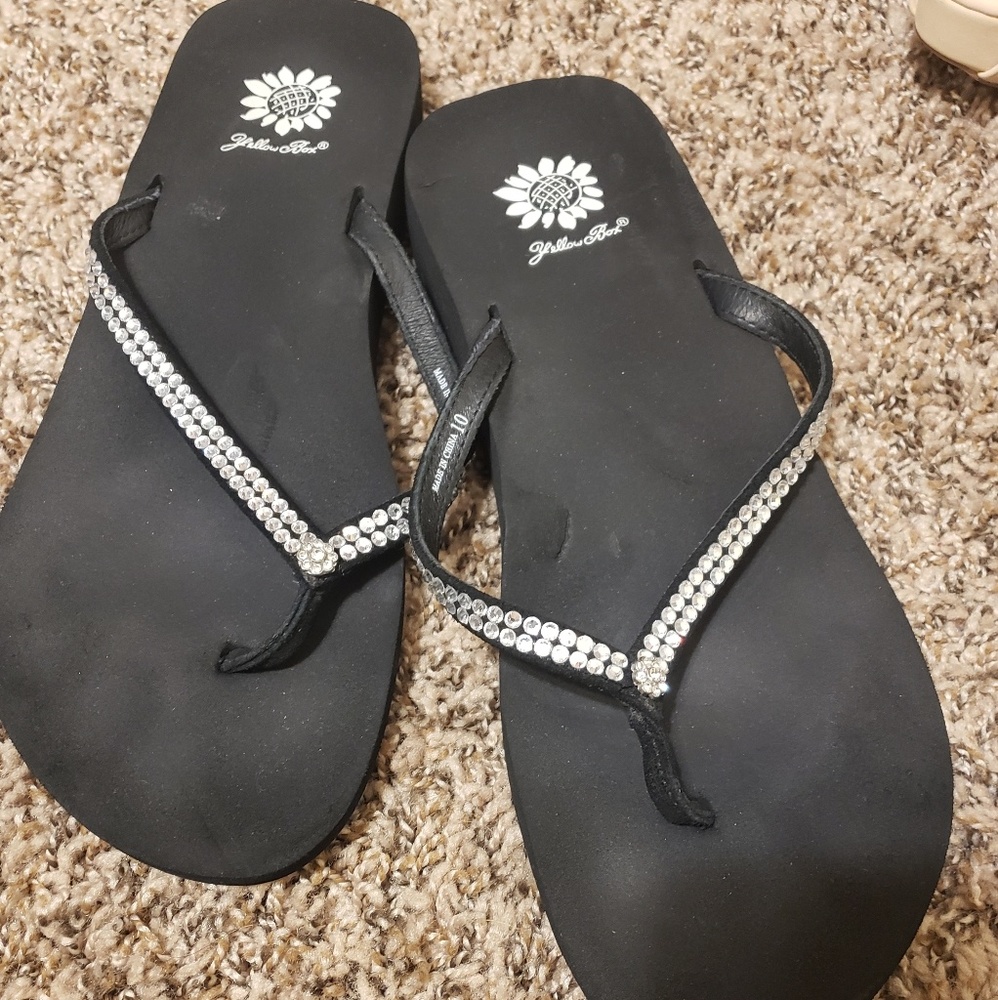 Yellowbox Rhinestone flip flops